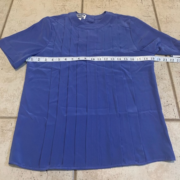 Vintage 80s Dana Alexander Purple Pleated Blouse Yugoslavia WPL 8046 Size 6 - Picture 4 of 5